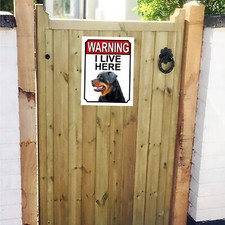 WARNING I LIVE HERE Rottweiler