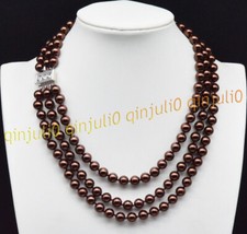 Lots 3 Rows Genuine 8mm Round