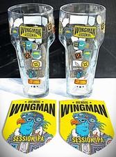 BrewDog New Style 'Wingman' Pint Glass x 2 & Beer Mats  - Craft Beer - Rare M24