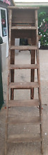 Vintage Wooden 7 Tread Step Ladder - 1-8 metres