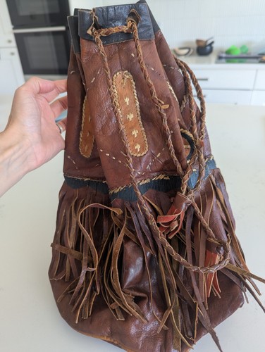 Vintage leather bucket - vintage,