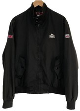 LONSDALE LONDON Mens Black Tartan Lined Harrington Bomber Jacket Size X-Large XL