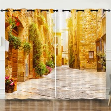 Picture of a Landscape Curtains Bedroom Living Room Eyelet Ring Top Blackout
