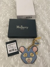 Mulberry Rat Keyring - Brand New In Box - Pale Slate & Gold
