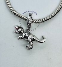 TYRANNOSAURUS T REX Dinosaur European Charm & Pouch - Sterling Silver S925 TRex