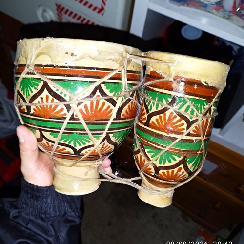 Ceramic bongo drums - bongo, pair