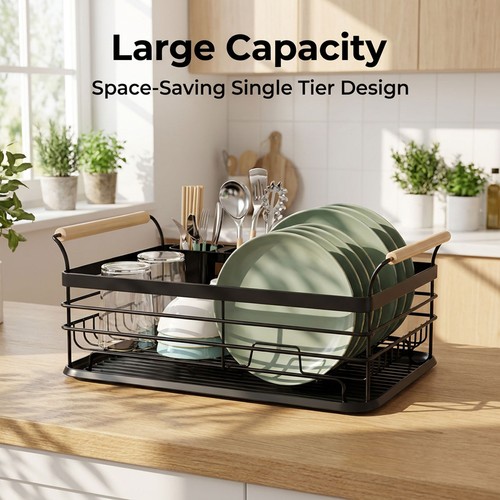 Dish drainer rack with - dish, drip