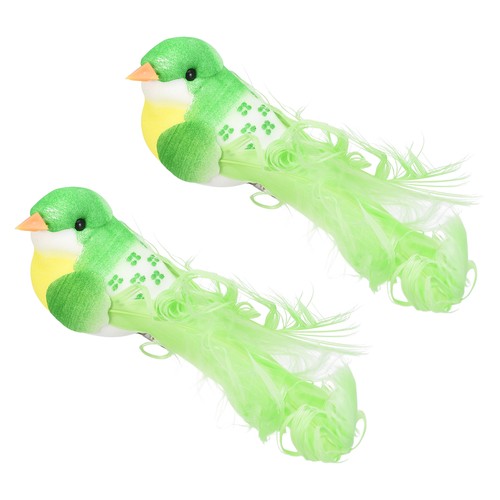 2pcs green realistic feathered - 2pcs,