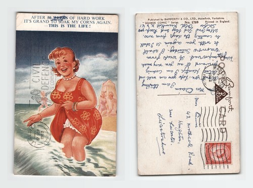 Vintage postcard comic seaside - postcard,