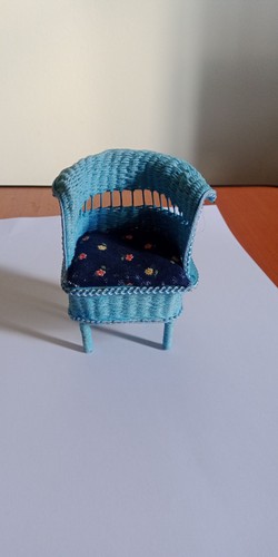 Vintage dolls house - dolls, blue