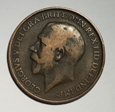 One Penny Coin, King George V the 5th from 1913 & 1919 Collectors Coins
