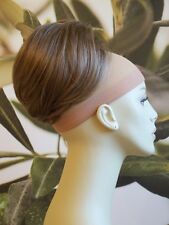 MEDIUM BROWN WITH HIGHLIGHTS " BEEHIVE " BUN HAIR PIECE EXTENSION UK SELLER