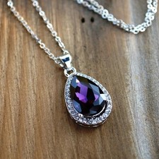 Purple waterdrop pendant - purple,