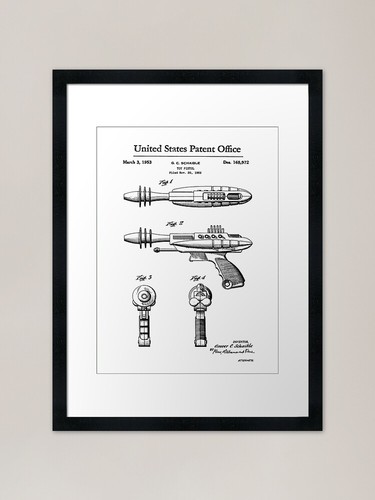 Laser gun toy patent black - laser,