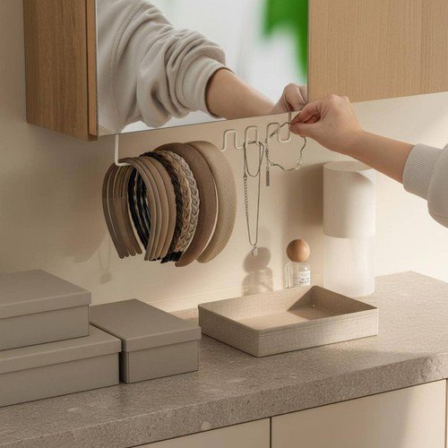 Bathroom mirror organizer iron - bathroom,