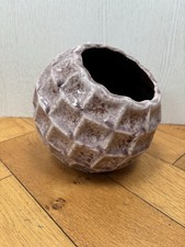 Angled Textured Faceted Crackle Glaze Pink Ceramic Indoor Planter Plant Pot 16cm