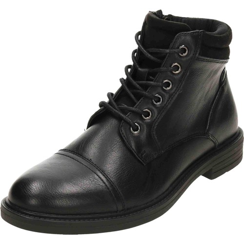 Mens black ankle boots - lace, up
