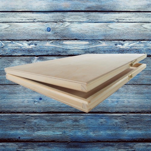 Plain shallow slim wooden box - slim,