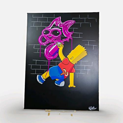 Hand painted bart simpson - hand,