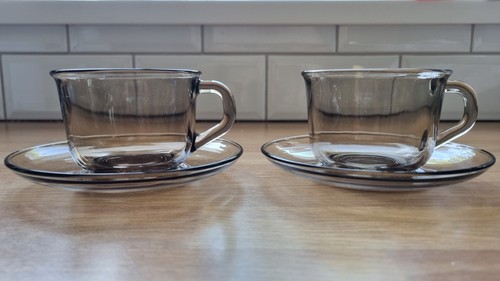 Vintage arcoroc smoked glass - 2,