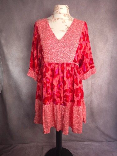 Pink leopard print smock dress - pink,