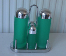 4 Piece Green Condiment set