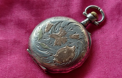 Antique silver gold pocket - silver/gold,