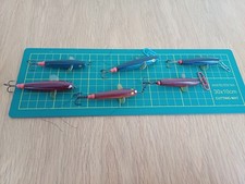 6 VINTAGE HARDY STAMPED WOODEN