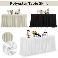 Table Skirt Pleated Rectangle Polyester Table Skirts Party Wedding Decorations