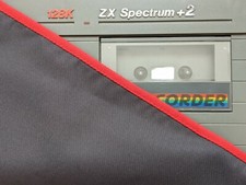 ZX SPECTRUM 128K +2 GREY/BLACK - dust cover- graphite grey cotton canvas 