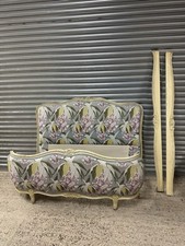 Vintage French Louis XV Style King Size Bed With Matching Laura Ashley Curtains