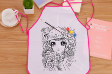 Cute Self-Colouring Apron + Paint + Brush Set Children Water Colour Drawing Kit