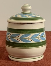 Honiton Pottery Lidded Condiment / Preserve Pot 8.5cm x 11cm Tall