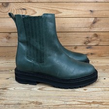 Boden Boots Womens Size UK 5 Sadie Chunky Green Leather Slip On Chunky Shoes