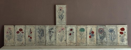 Antique set hand etched - set,