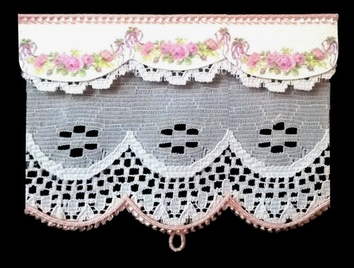 Pretty white pink lace - white,