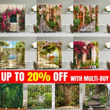 3D Shower Curtains Flower Garden Scenery Pattern Bathroom Curtains Waterproof UK