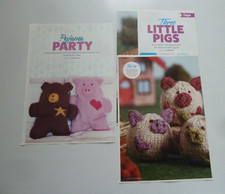 TOY KNITTING PATTERNS-PYJAMA CASE/LITTLE PIGS-MAGAZINE PAGES