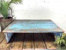 Vintage Rustic Solid Wooden Serving Platter Tray  Low Table Stand Chopping Board