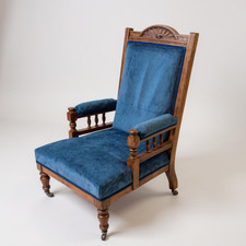 Victorian Oak Upholstered