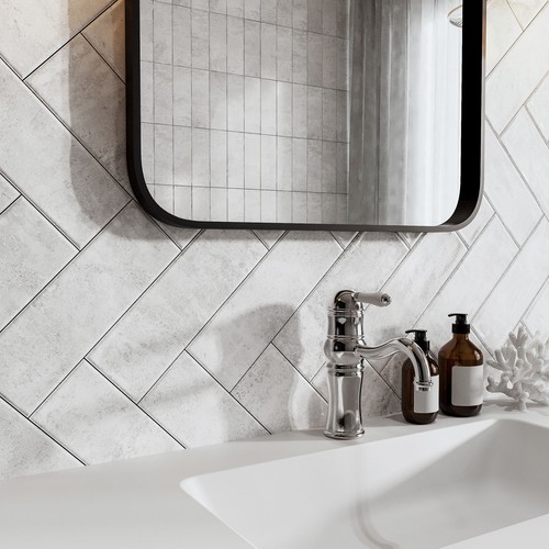 Subway brick flat - brick, white