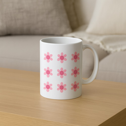 Minimalist pastel floral mug - minimalist,