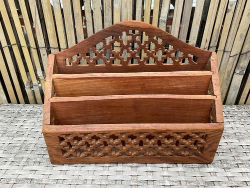 Vintage wooden letter rack - wooden,