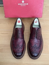 Grenson Archie Triple Welt Brown Leather Mens Brogue Shoe Uk 8 Made In England