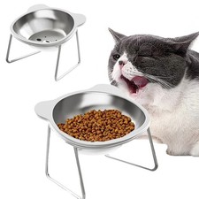 Cat Food Bowl Set Tilted