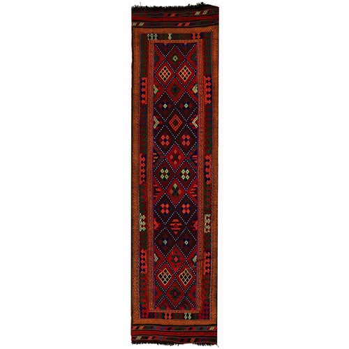 Vintage embroidered runner rug - embroidered,