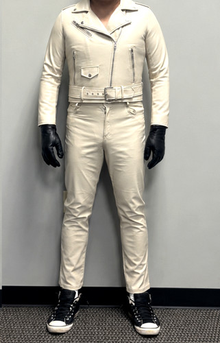 Zara cream white leather - zara, suit