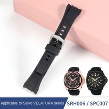 For Seiko VELATURA Series Premium Silicone Rubber Watch Band Straps Mens 26mm