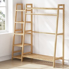 Wooden clothes garment - clothes, rack