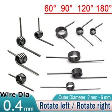 0.4mm Clamp Spring Small Torsion Spring OD 2-6mm 60° 90° 120° 180° Angle Degrees